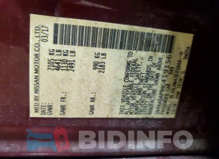 1N4AA6AP9HC419156 Photo# 13