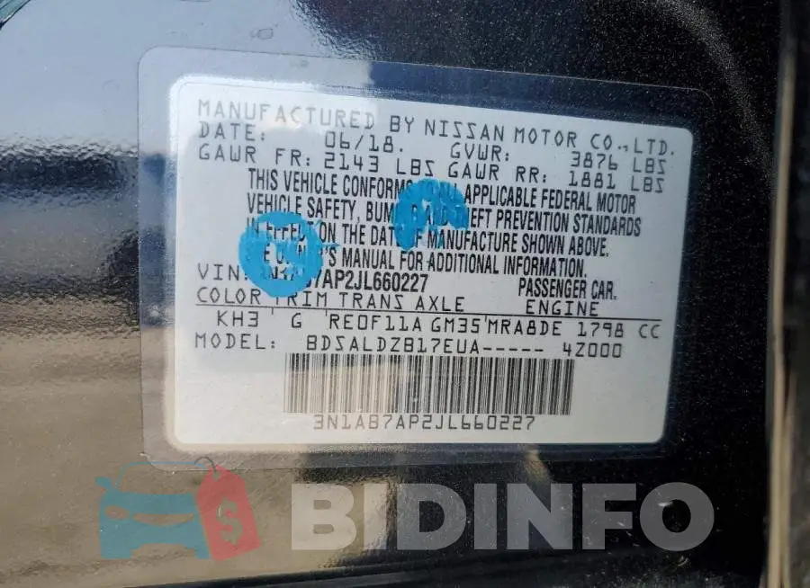3N1AB7AP2JL660227 Photo# 12