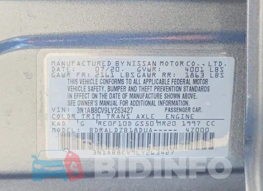 3N1AB8CV9LY263427 Photo# 12