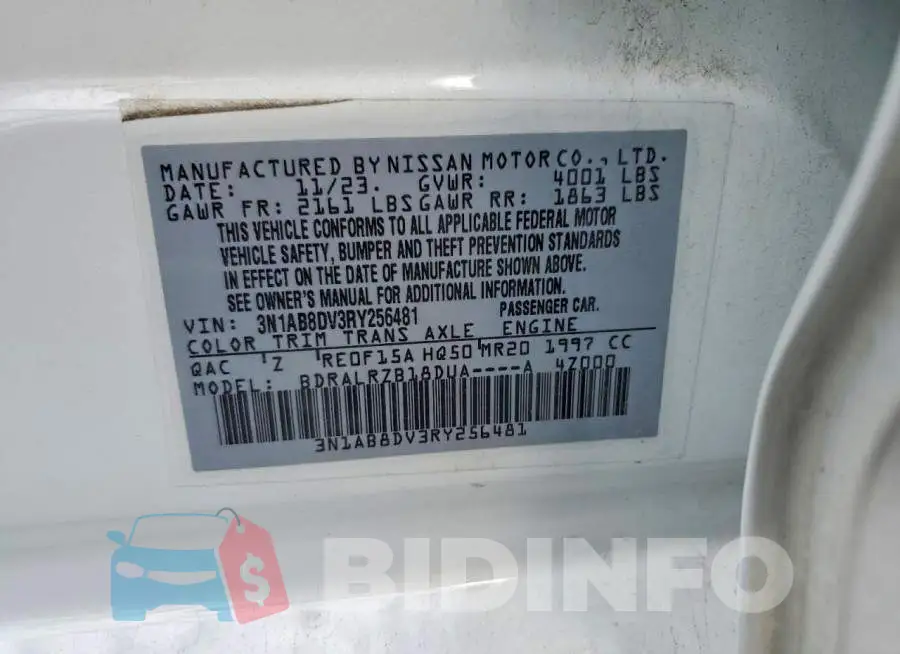 3N1AB8DV3RY256481 Photo# 12