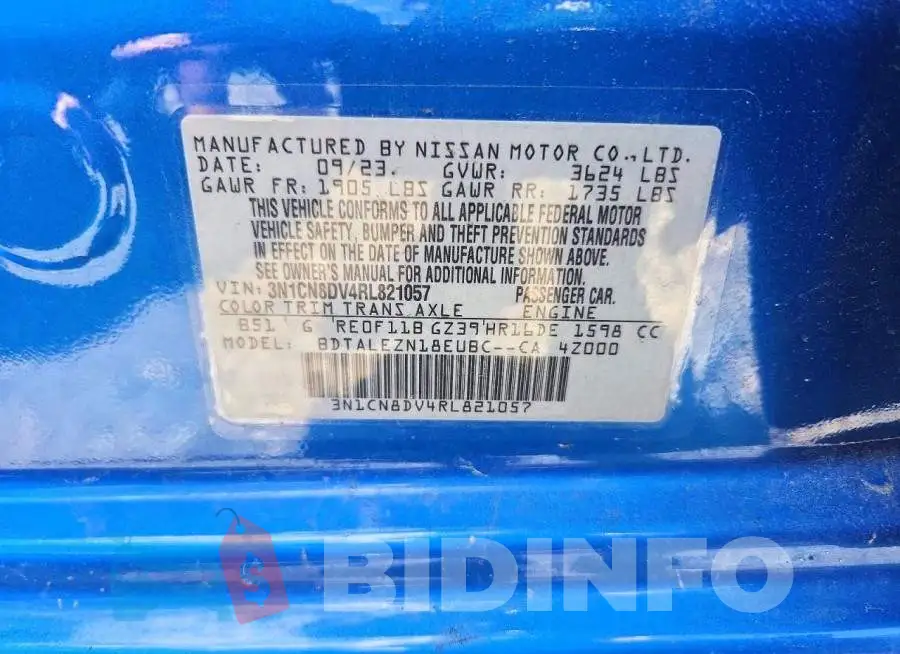 3N1CN8DV4RL821057 Photo# 12