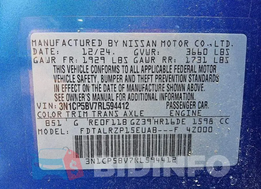 3N1CP5BV7RL594412 Photo# 13