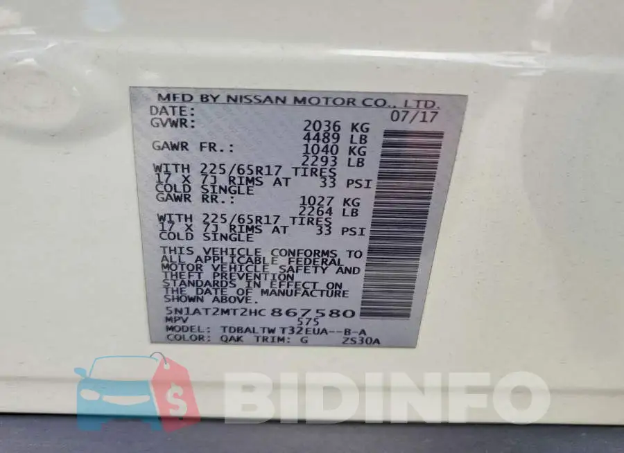 5N1AT2MT2HC867580 Photo# 12