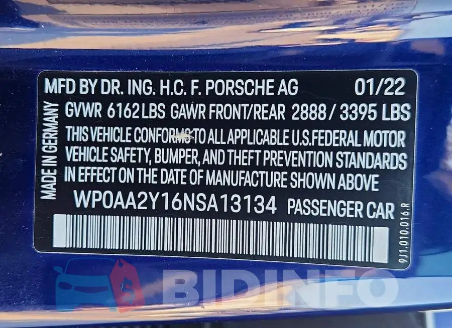WP0AA2Y16NSA13134 Photo# 12