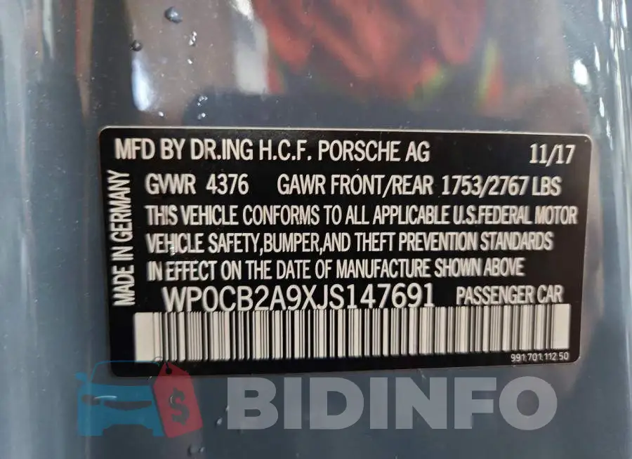 WP0CB2A9XJS147691 Photo# 12