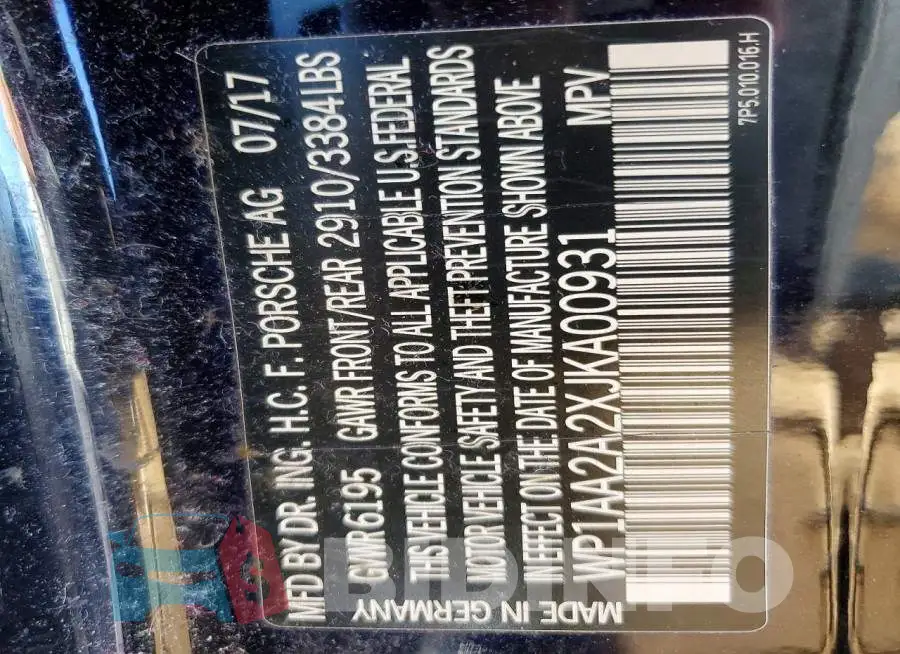 WP1AA2A2XJKA00931 Photo# 12