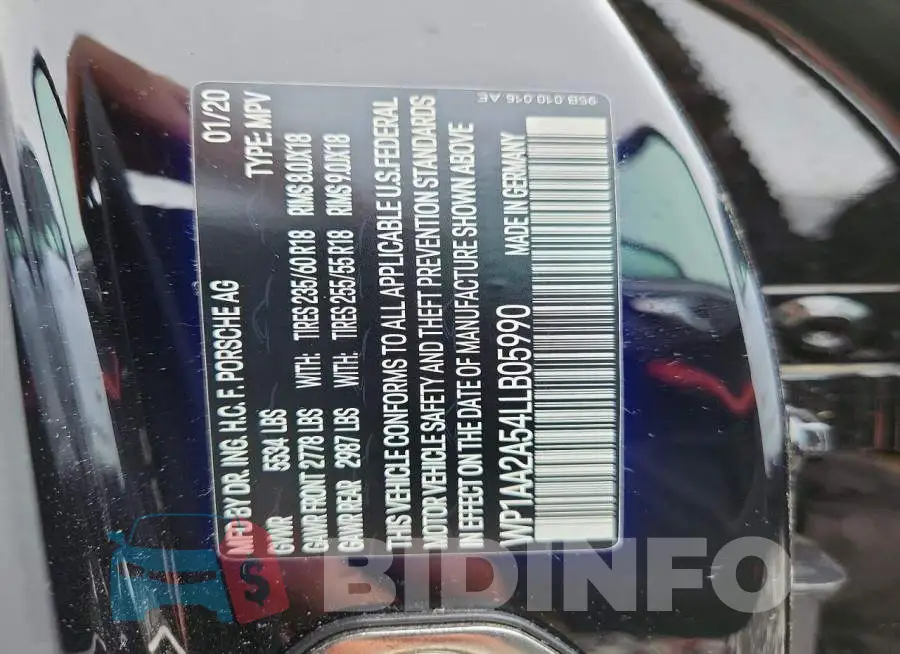 WP1AA2A54LLB05990 Photo# 13