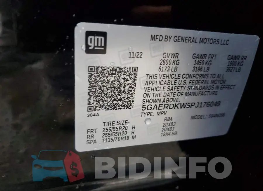 5GAERDKW5PJ176049 Photo# 13