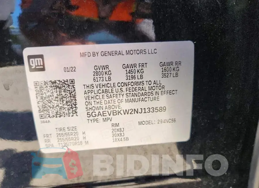 5GAEVBKW2NJ133589 Photo# 13