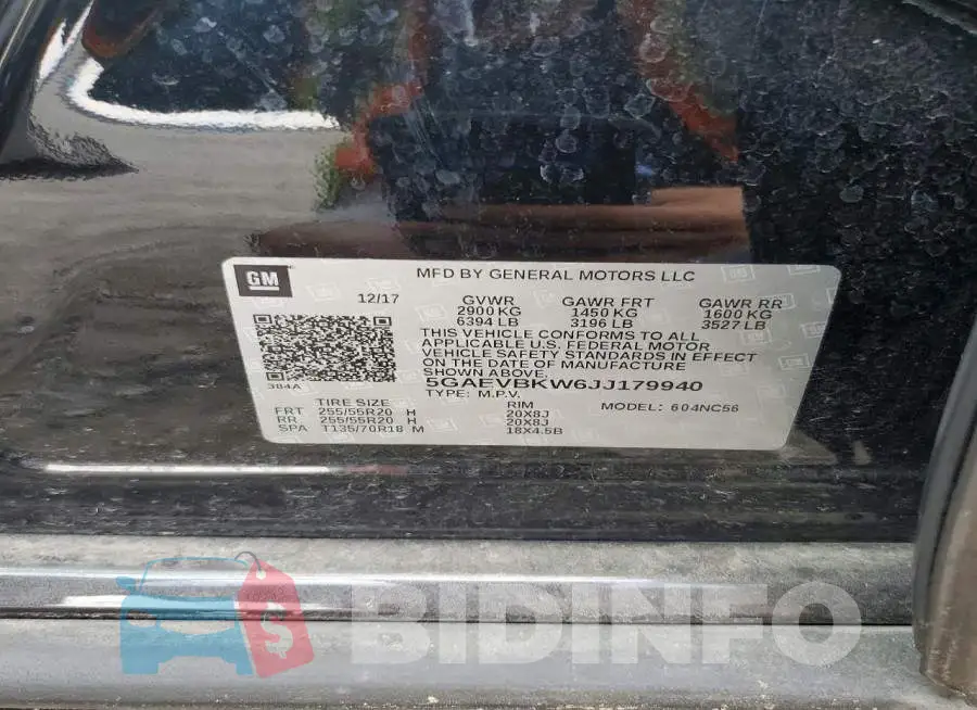 5GAEVBKW6JJ179940 Photo# 13