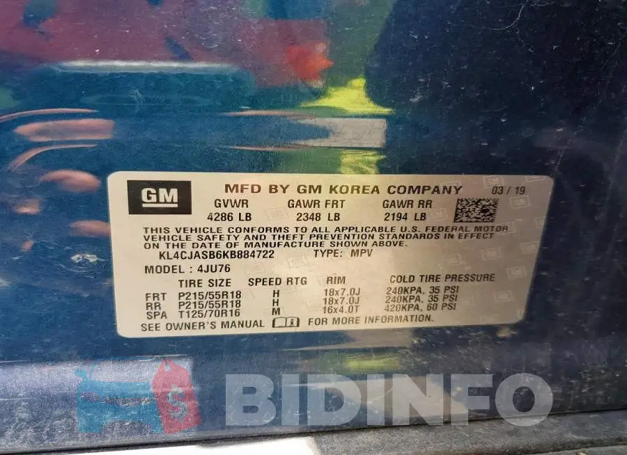 KL4CJASB6KB884722 Photo# 13