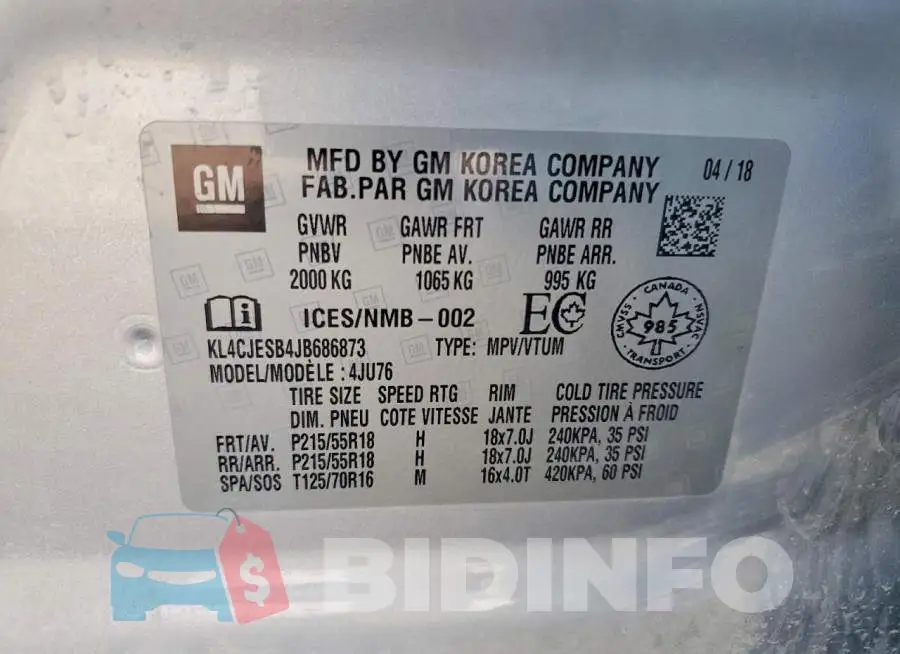 KL4CJESB4JB686873 Photo# 12
