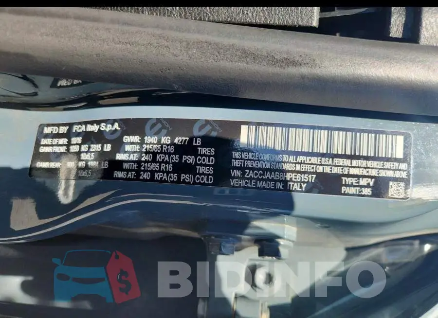 ZACCJAAB8HPE61517 Photo# 13