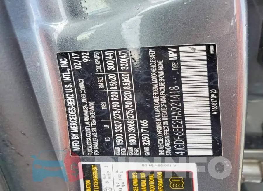 4JGDF6EE2HA921418 Photo# 13
