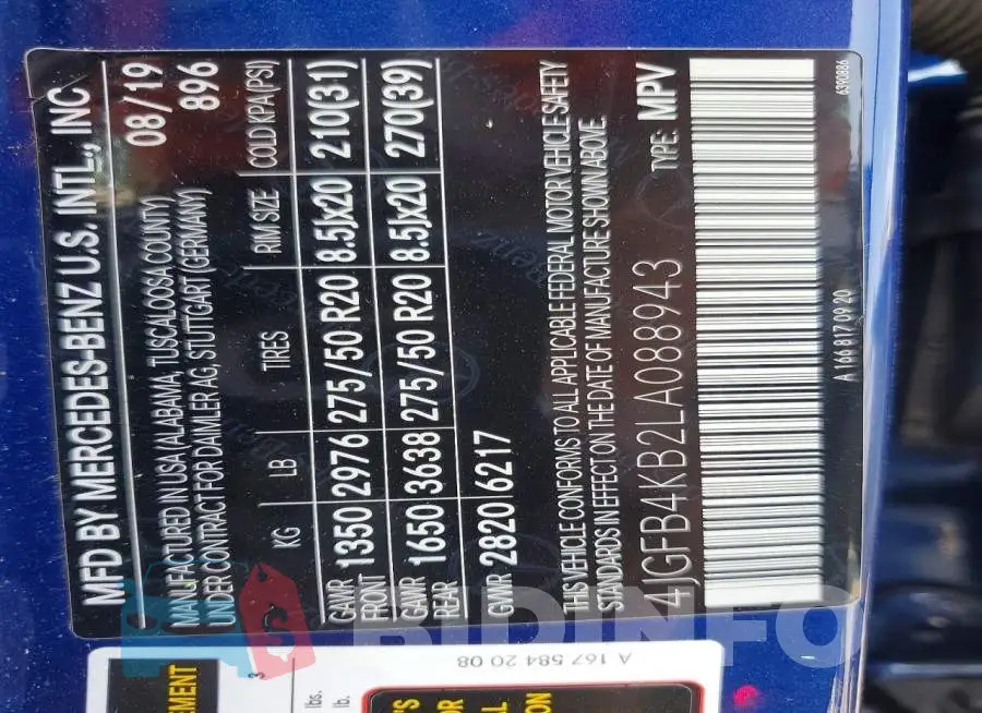 4JGFB4KB2LA088943 Photo# 13