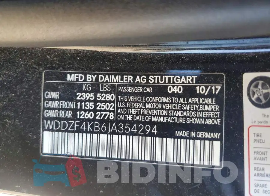WDDZF4KB6JA354294 Photo# 12