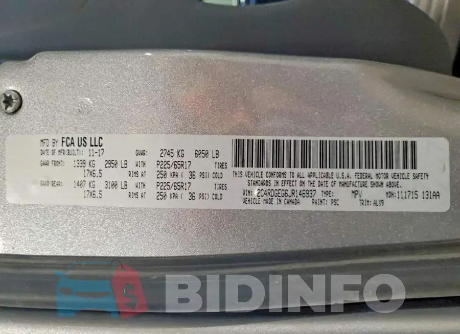 2C4RDGEG6JR146937 Photo# 13
