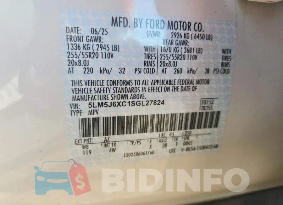 5LM5J6XC1SGL27824 Photo# 13