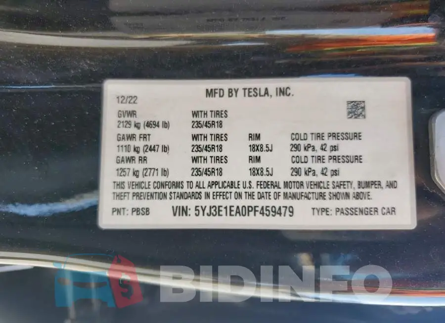 5YJ3E1EA0PF459479 Photo# 13