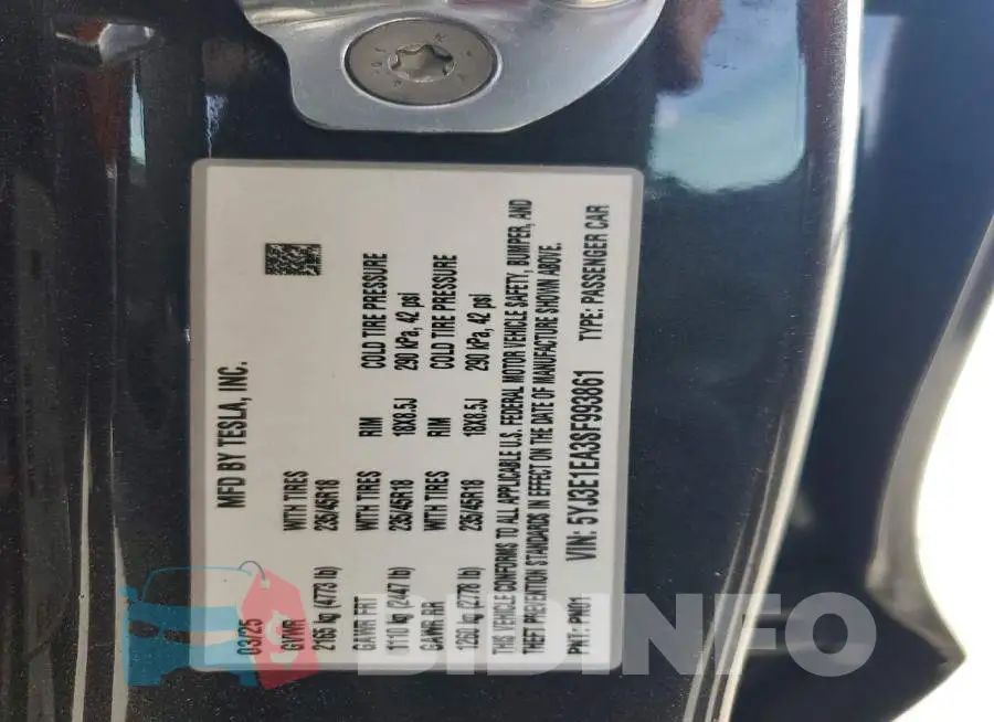 5YJ3E1EA3SF993861 Photo# 12