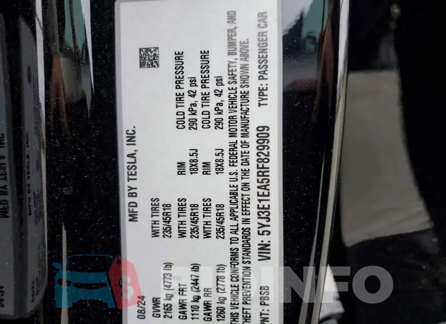 5YJ3E1EA5RF829909 Photo# 12