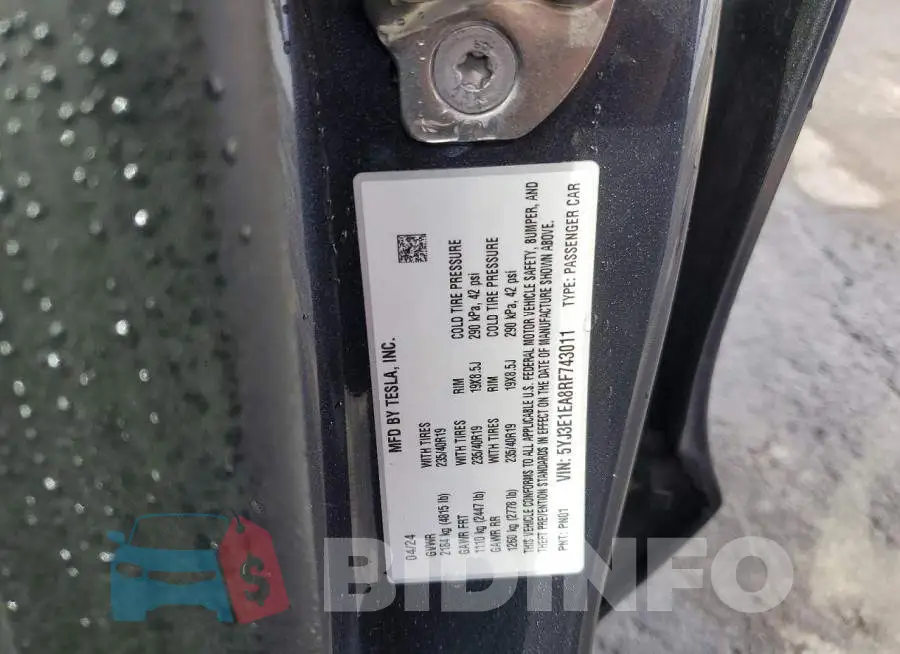 5YJ3E1EA8RF743011 Photo# 12