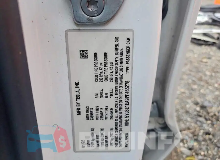 5YJ3E1EA9PF465278 Photo# 13