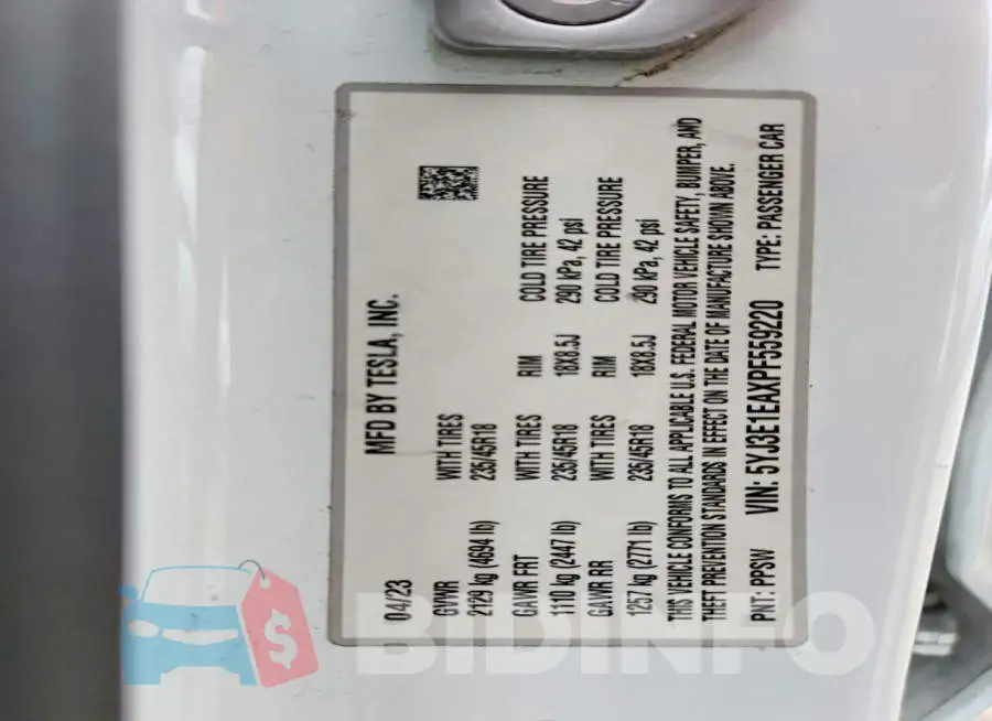 5YJ3E1EAXPF559220 Photo# 13