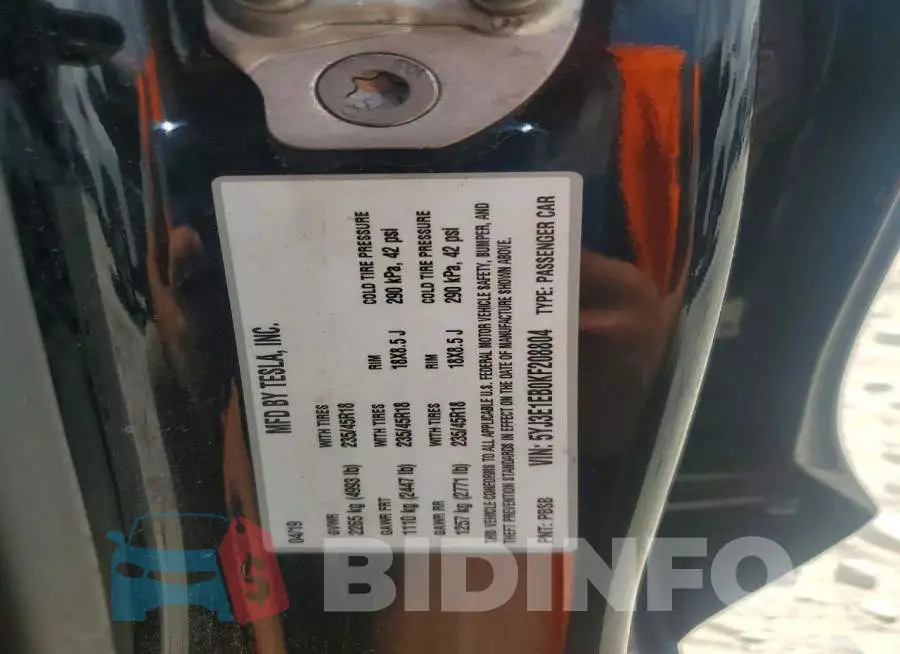 5YJ3E1EB0KF208804 Photo# 12