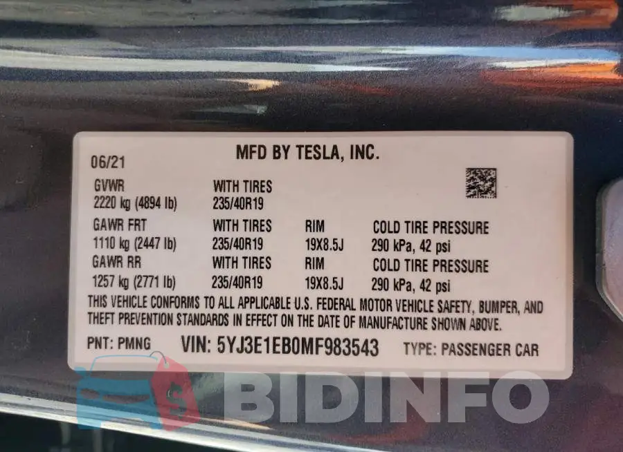 5YJ3E1EB0MF983543 Photo# 12