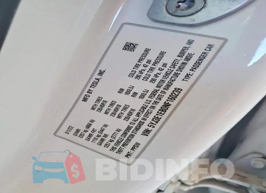 5YJ3E1EB0NF160239 Photo# 13