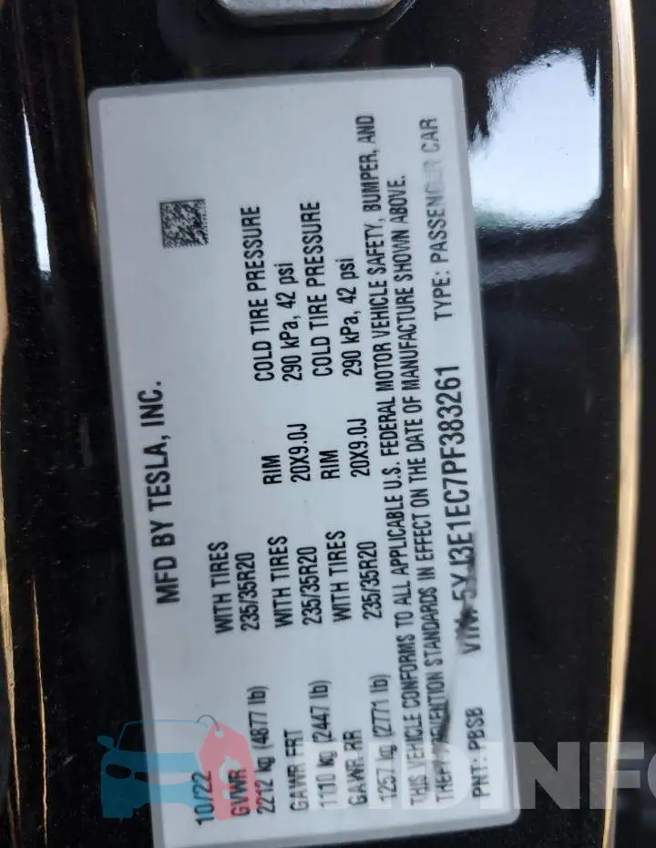 5YJ3E1EC7PF383261 Photo# 12