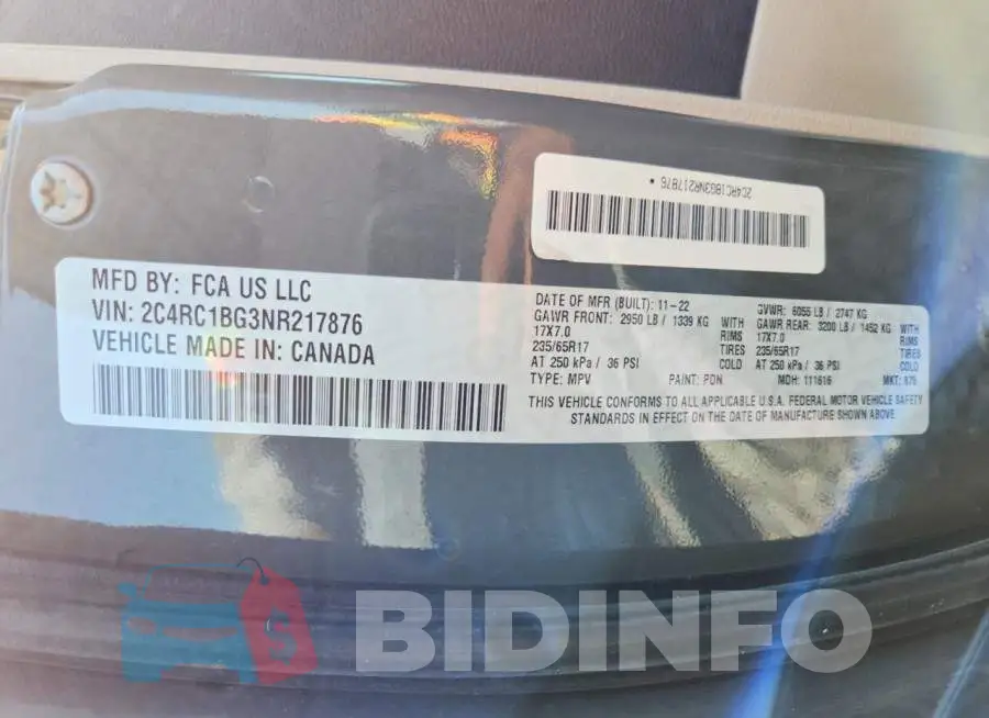 2C4RC1BG3NR217876 Photo# 13