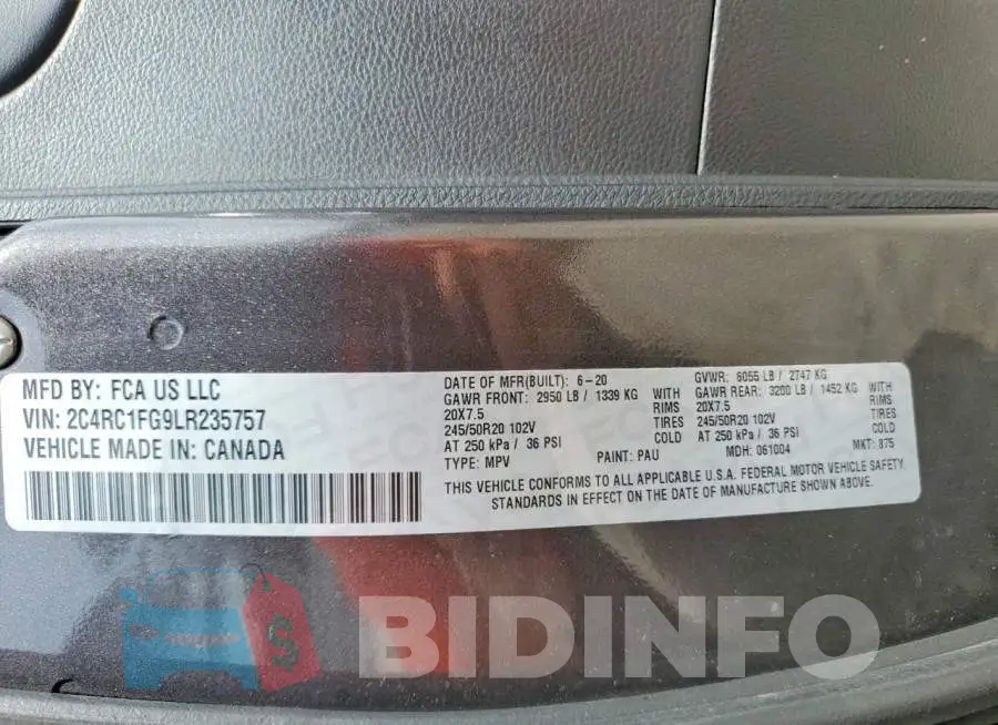 2C4RC1FG9LR235757 Photo# 13