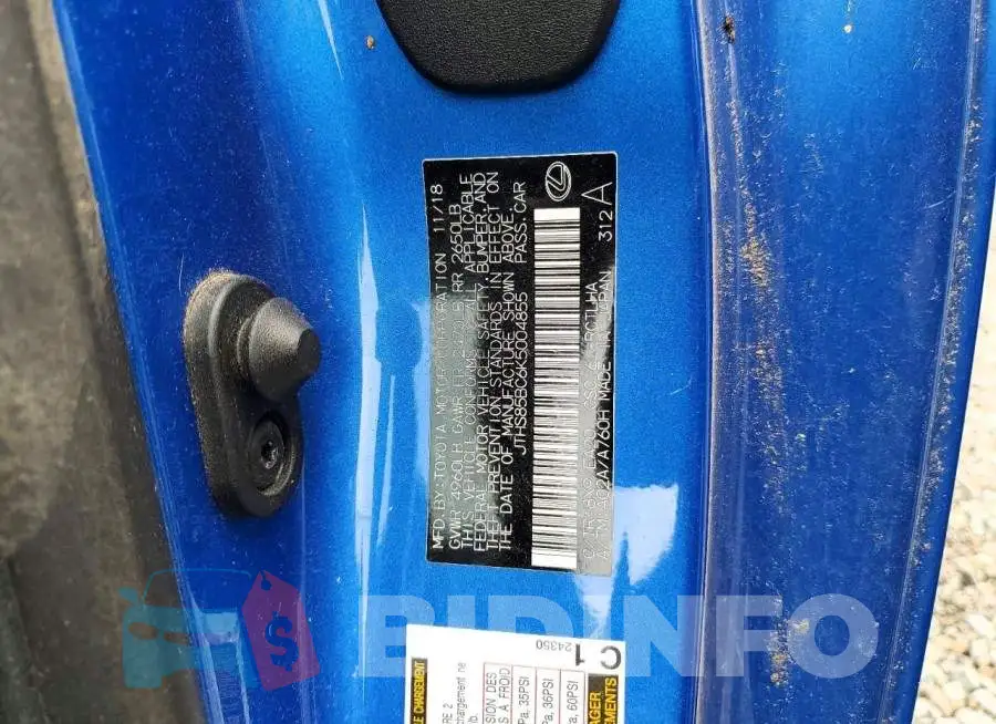 JTHS85BC6K5004855 Photo# 13