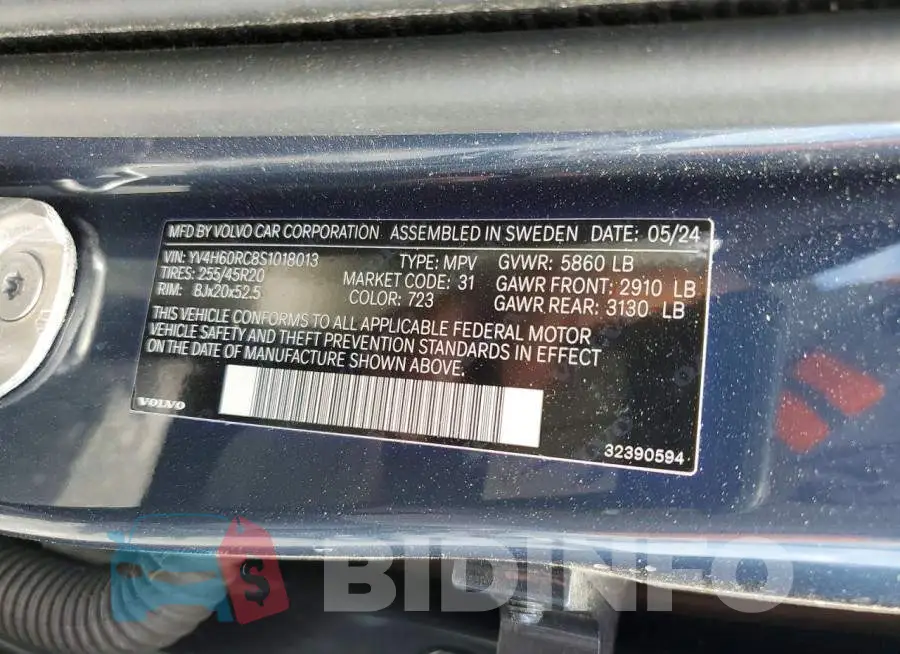 YV4H60RC8S1018013 Photo# 13