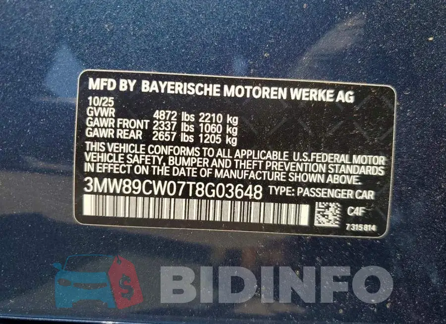 3MW89CW07T8G03648 Photo# 12