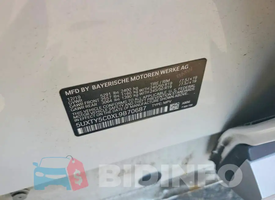 5UXTY5C0XL9B70687 Photo# 13