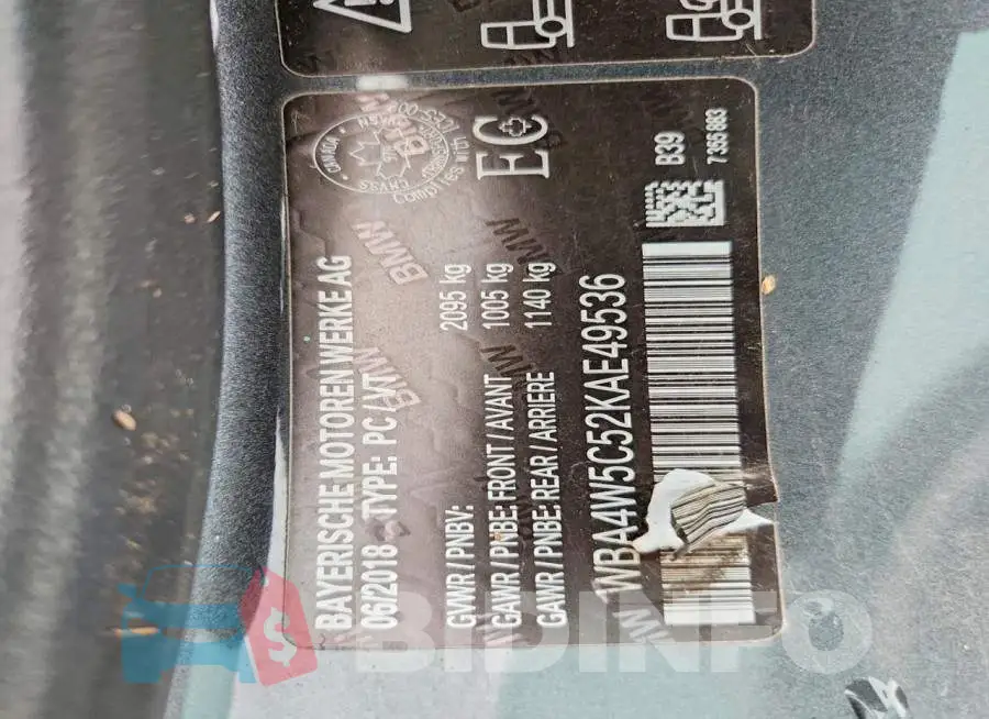 WBA4W5C52KAE49536 Photo# 12