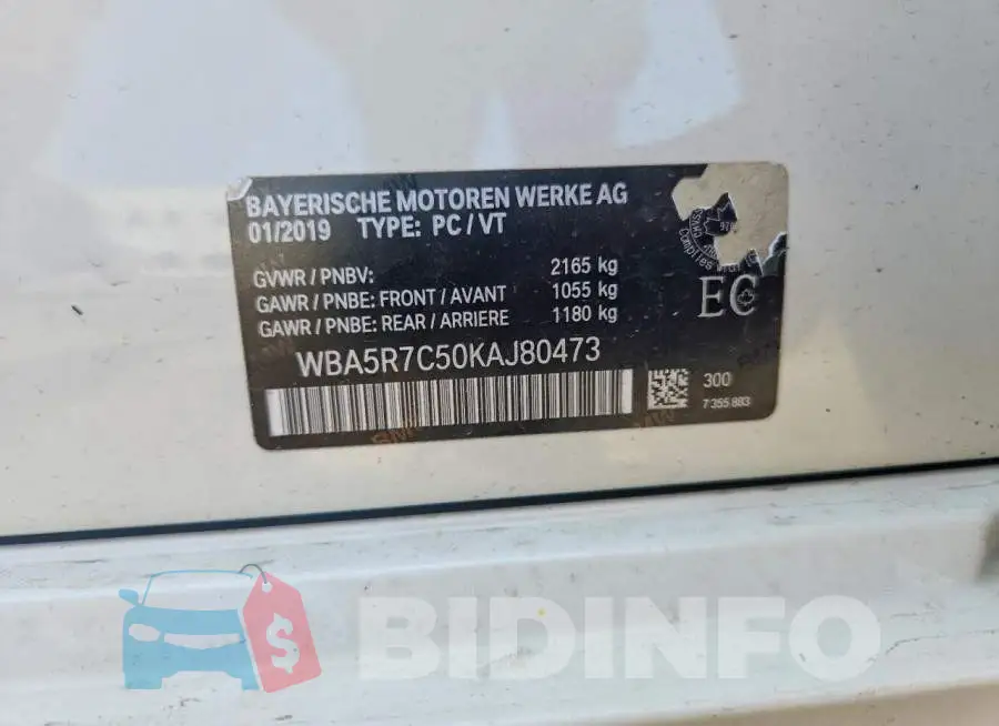 WBA5R7C50KAJ80473 Photo# 12