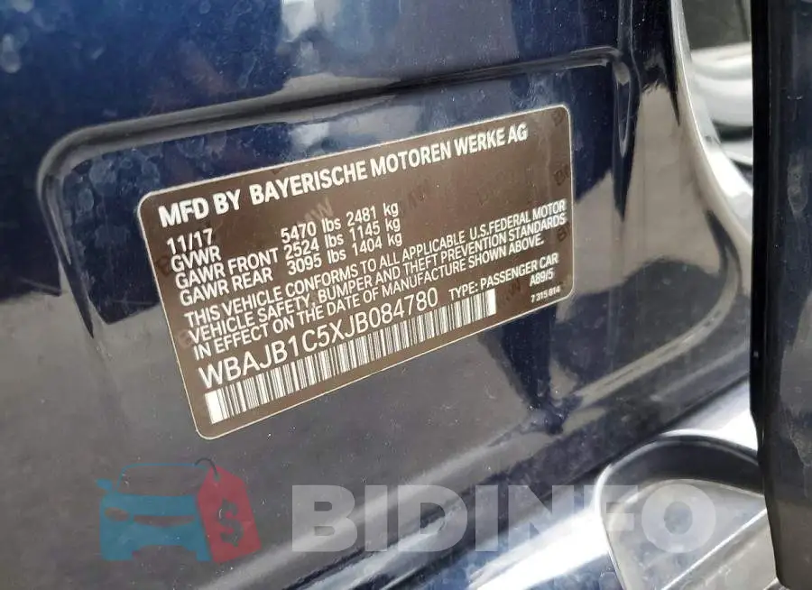 WBAJB1C5XJB084780 Photo# 12