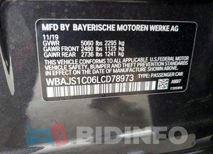 WBAJS1C06LCD78973 Photo# 13