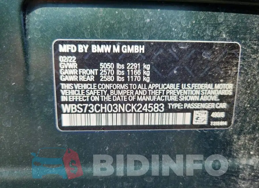 WBS73CH03NCK24583 Photo# 12