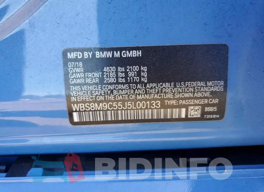 WBS8M9C55J5L00133 Photo# 12