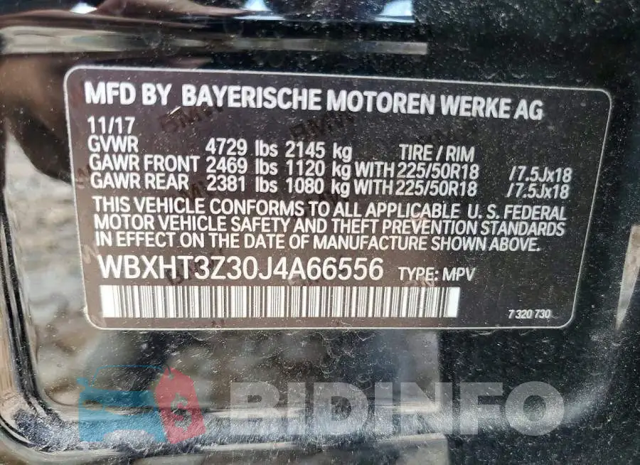 WBXHT3Z30J4A66556 Photo# 13