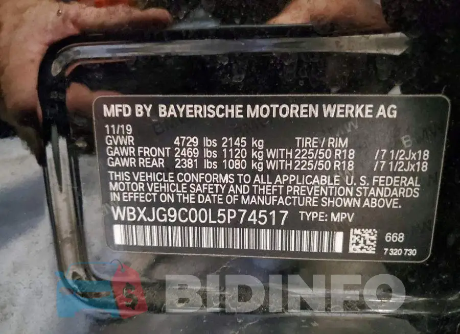 WBXJG9C00L5P74517 Photo# 13