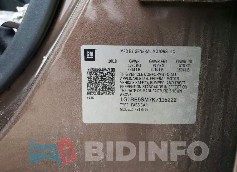 1G1BE5SM7K7115222 Photo# 12