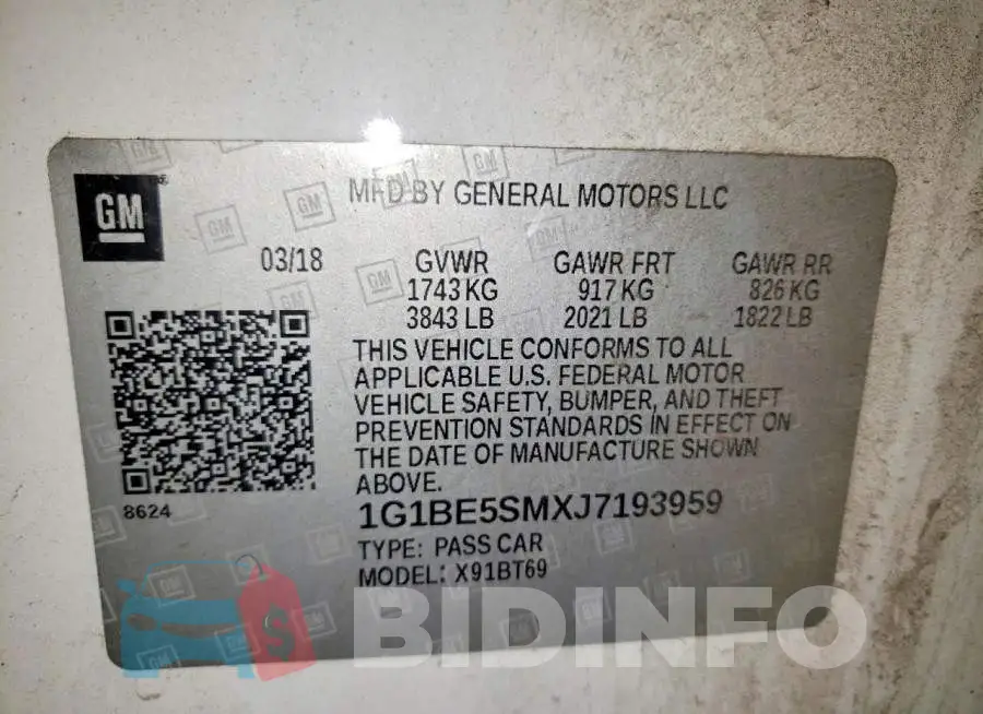 1G1BE5SMXJ7193959 Photo# 12