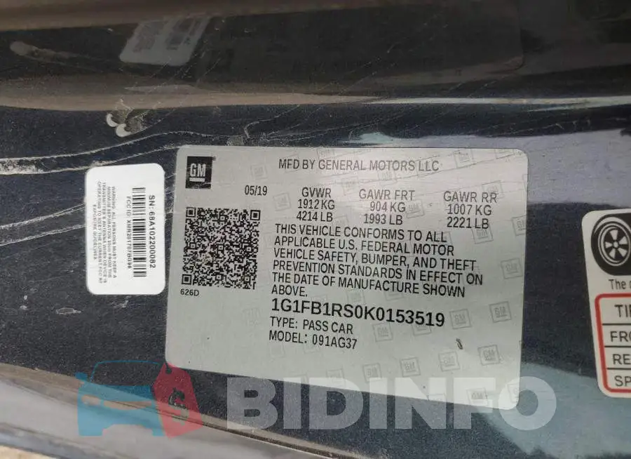 1G1FB1RS0K0153519 Photo# 12