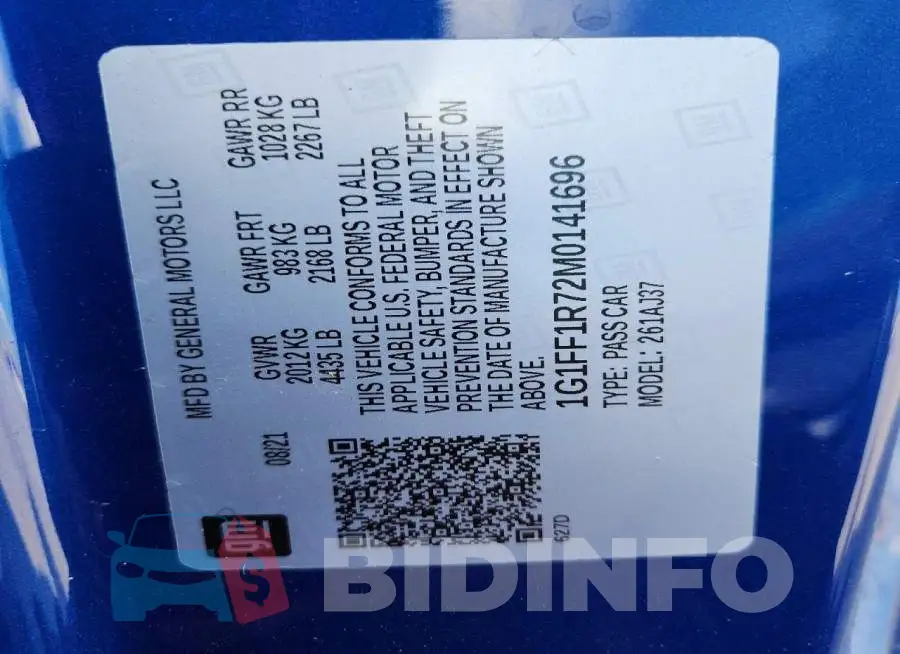 1G1FF1R72M0141696 Photo# 12